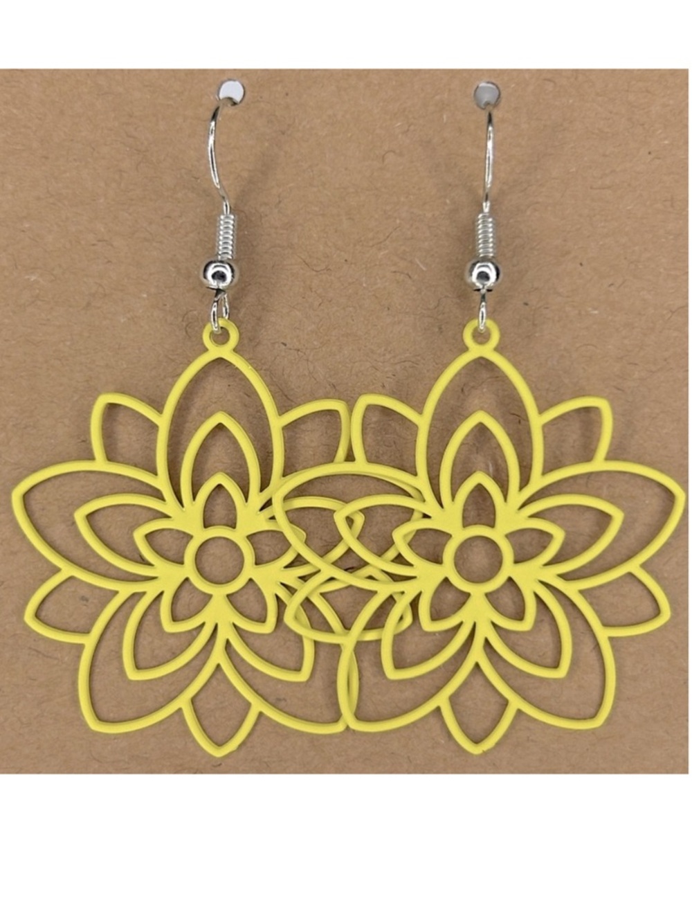 Light Weight Brass Flower Earrings Fashion Jewelry